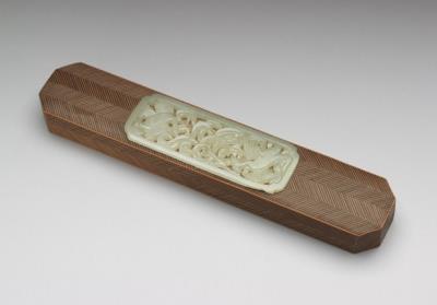 图片[2]-Boxwood paperweight with bamboo veneer and jade inlay, Qing dynasty (1644-1911)-China Archive